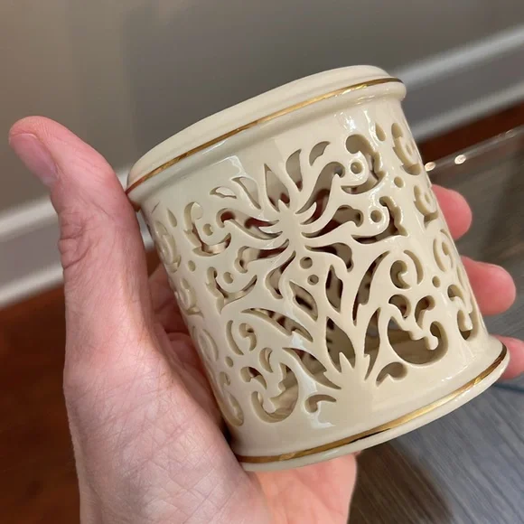 Illuminations By Lenox Collection Pierced Tealight Candle Holder with Candles - Picture 9 of 15